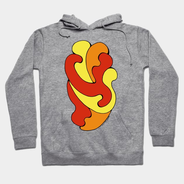 Embracing Curves (Yellow, Red, Orange) Hoodie by AzureLionProductions